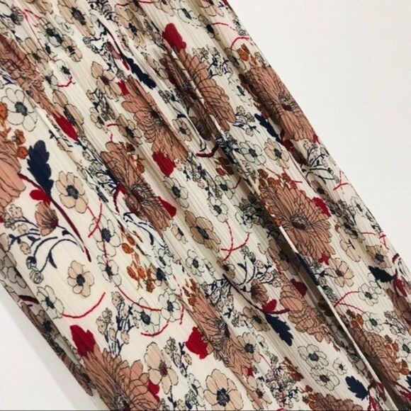 MASSIMO DUTTI Silk Blend Floral Crepe Halter Maxi Dress Size 2 - Picture 8 of 13